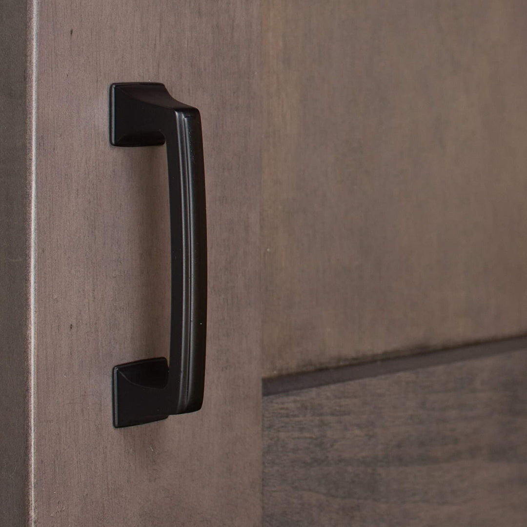 5 Pack 3 inch Center Classic Base Cabinet Pull Black Modern Contemporary Zinc Matte - Diamond Home USA