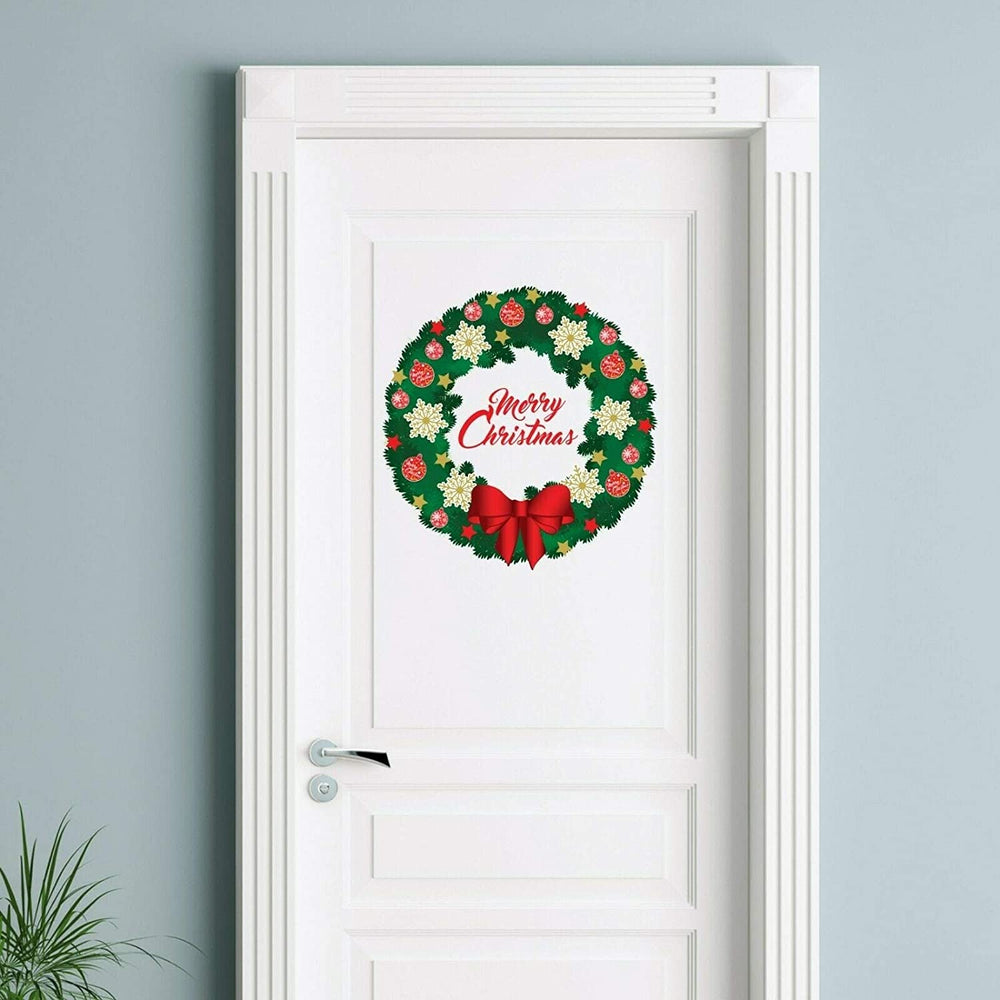 Christmas Garland Wall Stickers Art Home Decal 2pcs Green - Diamond Home USA