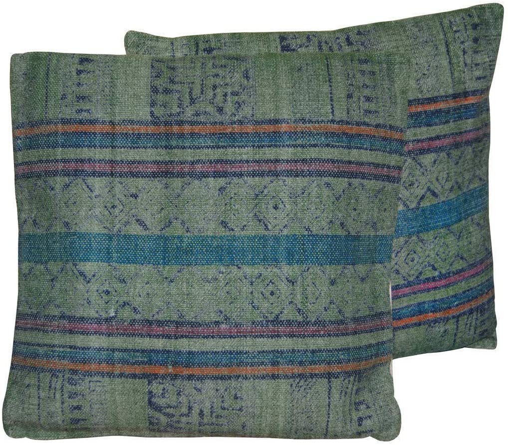 Handmade 20 inch Throw Pillows (Set 2) Blue Green Purple
