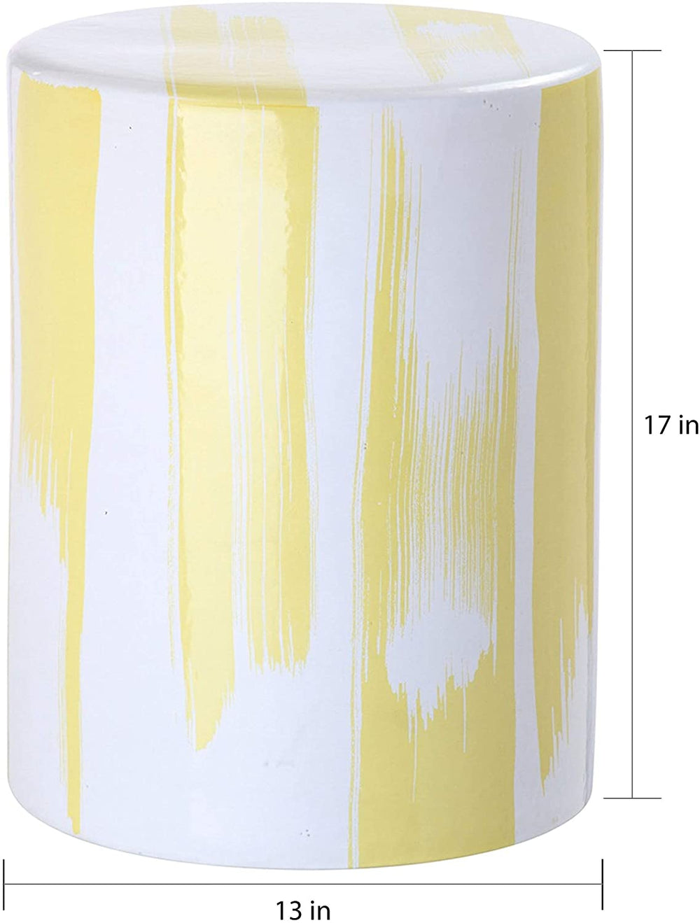 Yellow Garden Stool 13" X 17" Ceramic - Diamond Home USA
