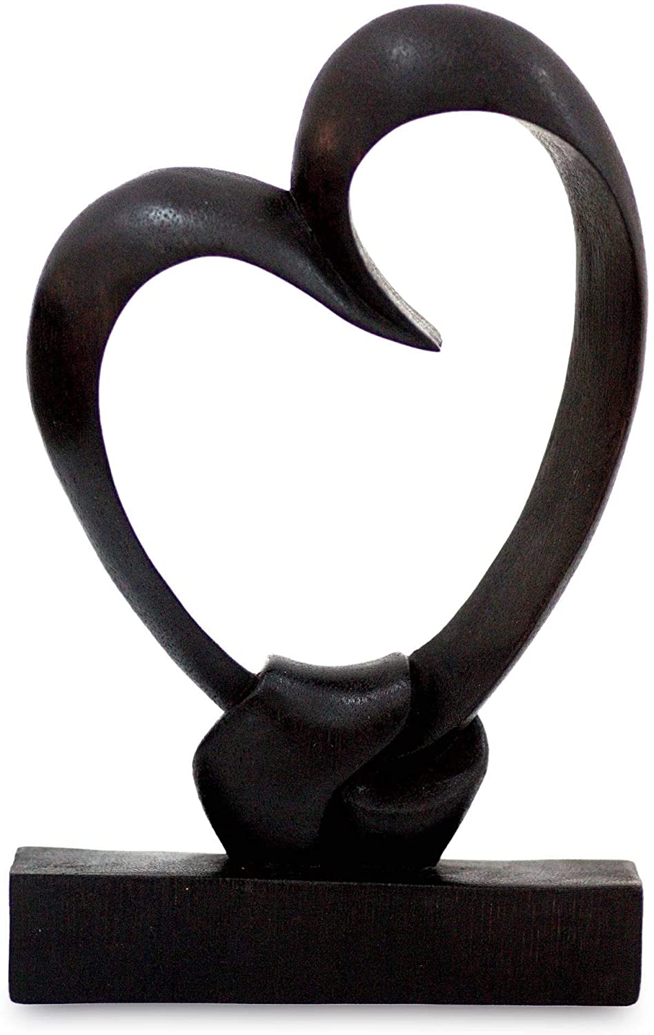 Handmade Wood Sculpture Bonds Heart (Indonesia) Black - Diamond Home USA