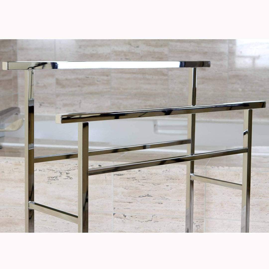 European Pedestal Chrome Bath Towel Rack Polished Chrome Metal Finish - Diamond Home USA