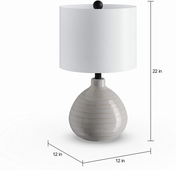 Ceramic Accent Table Lamp Grey Farmhouse Traditional Transitional - Diamond Home USA