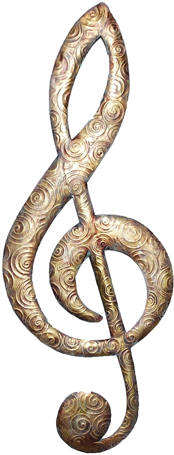 Music Note Wall Decor Gold Traditional Metal Handmade - Diamond Home USA