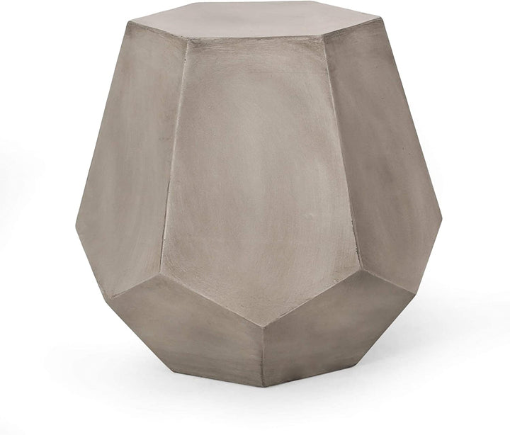 Lightweight Concrete Side Table Grey Industrial Specialty - Diamond Home USA