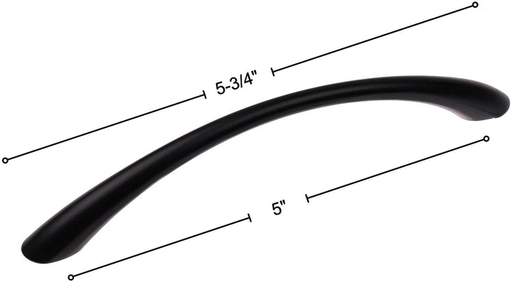 10 Pack 5 inch Center Cabinet Loop Pull Black Modern Contemporary Metal Matte