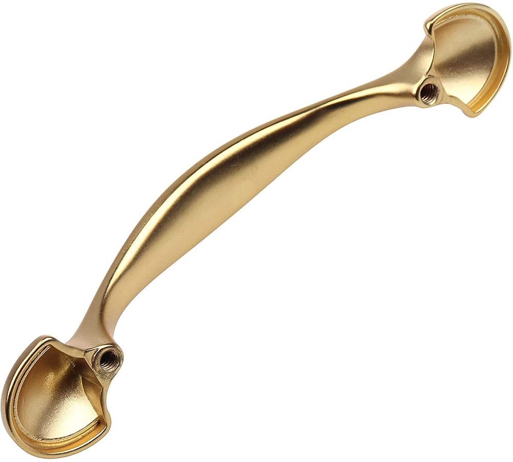 10 Pack 3 Center Gold Arch Cabinet Pulls Brass Traditional Zinc Finish - Diamond Home USA