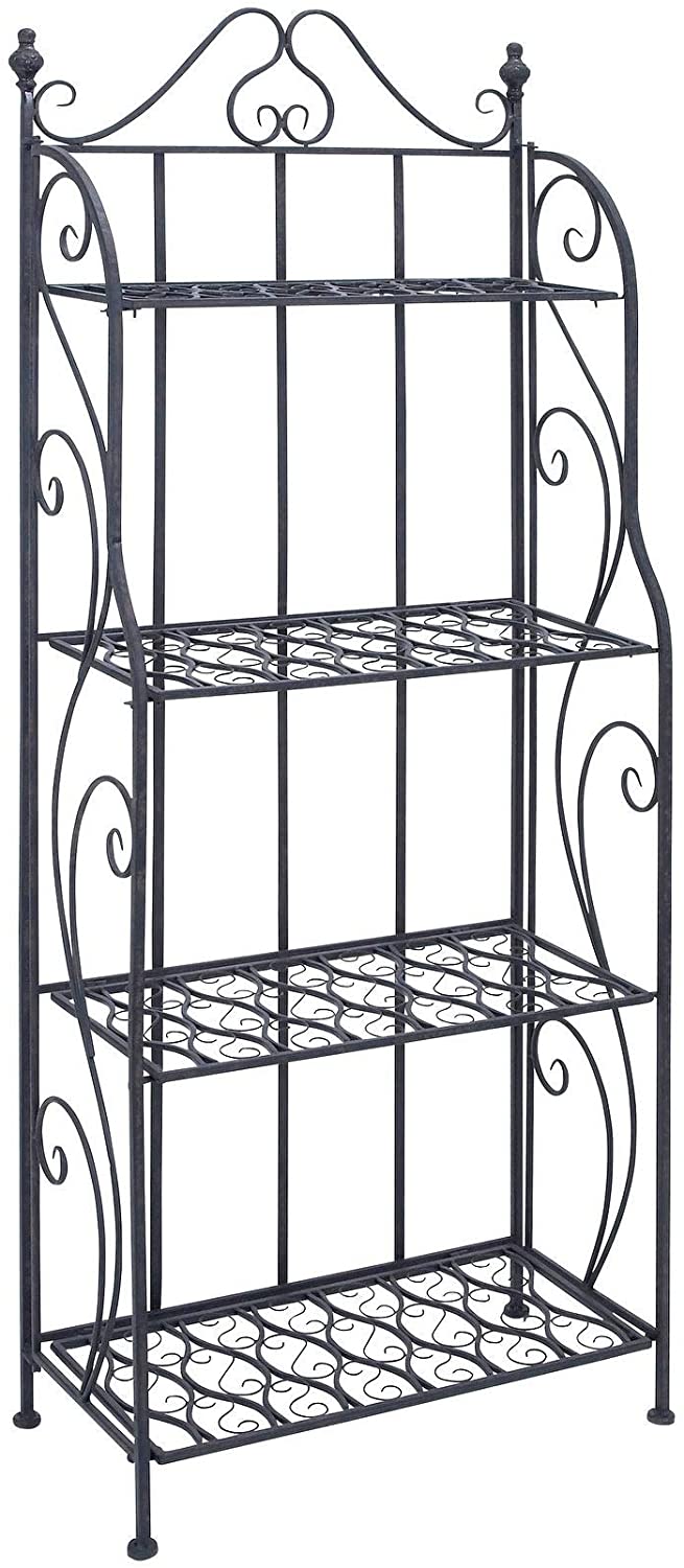 Black Iron Scrollwork Baker's Rack Traditional - Diamond Home USA