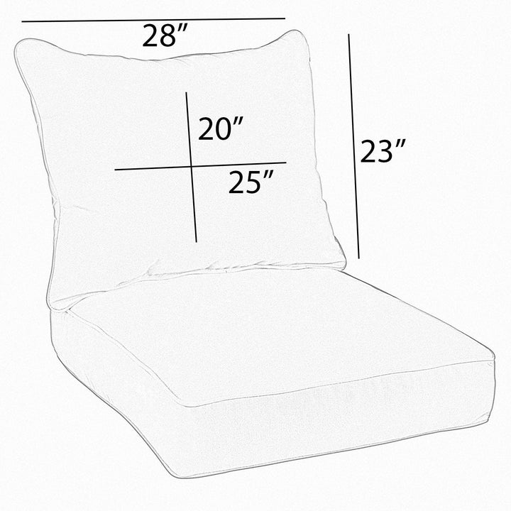 Charcoal Grey Indoor/Outdoor Corded Chair Cushion Pillow Set Solid Modern Contemporary Traditional Transitional Polyester Fade Resistant Uv Water