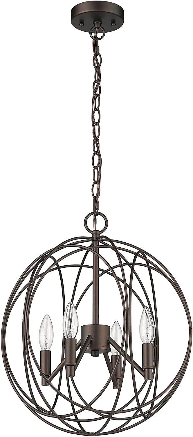 MISC 4 Light Oil Rubbed Bronze Pendant Transitional Steel Dimmable