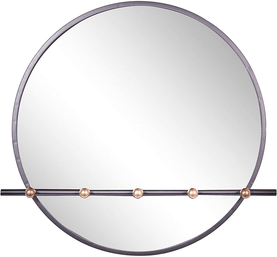Round Black Metal Mirror Hooks 26" w X 24" h 26 3 24round