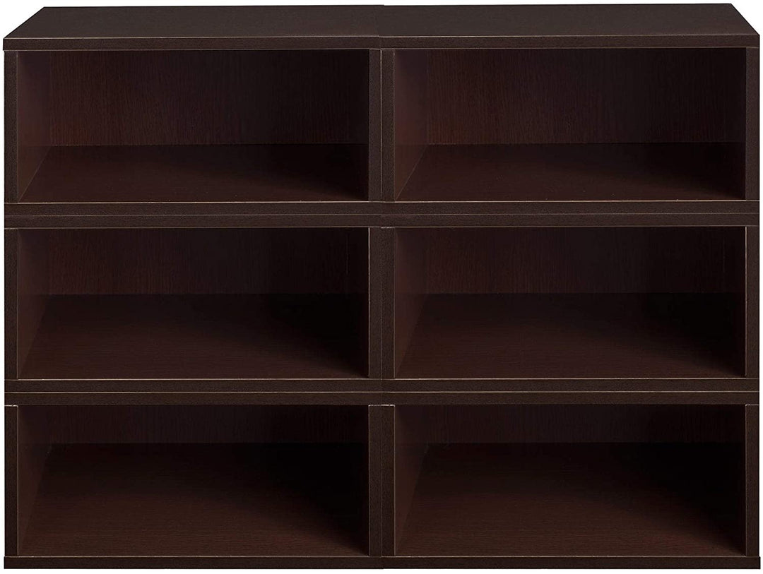 Storage Set 6 Half Size Cubes Truffle Modern Contemporary Laminate Finish - Diamond Home USA