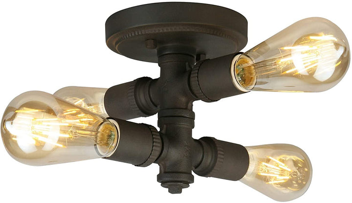 4 Light Ceiling Light Bronze Finish Brown Transitional