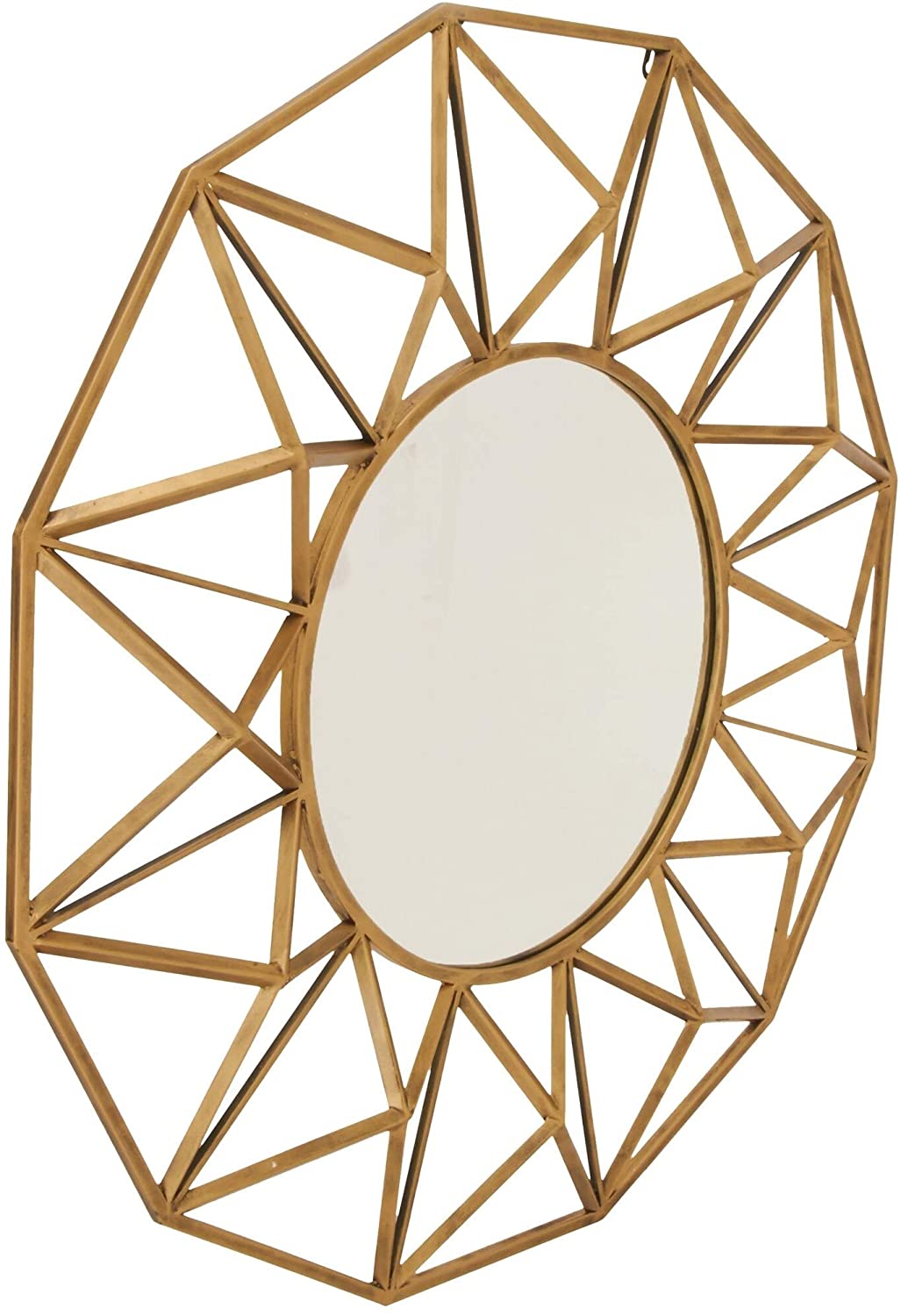 Round Geometric Wall Mirror Gold Modern Contemporary - Diamond Home USA