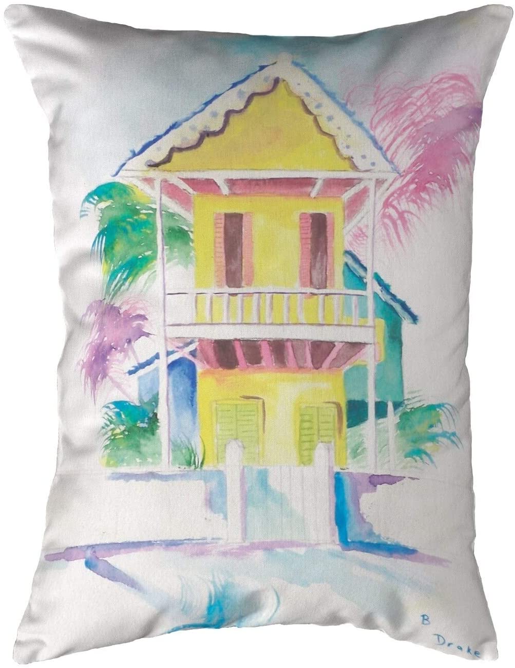 Palm Hut Yellow Small No Cord Pillow 11x14 Color Graphic