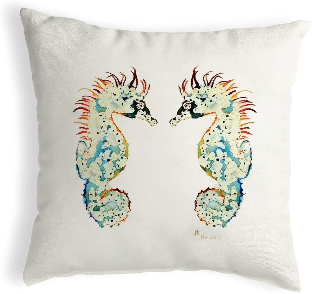 Seahorses Small No Cord Pillow 12x12 Color Graphic