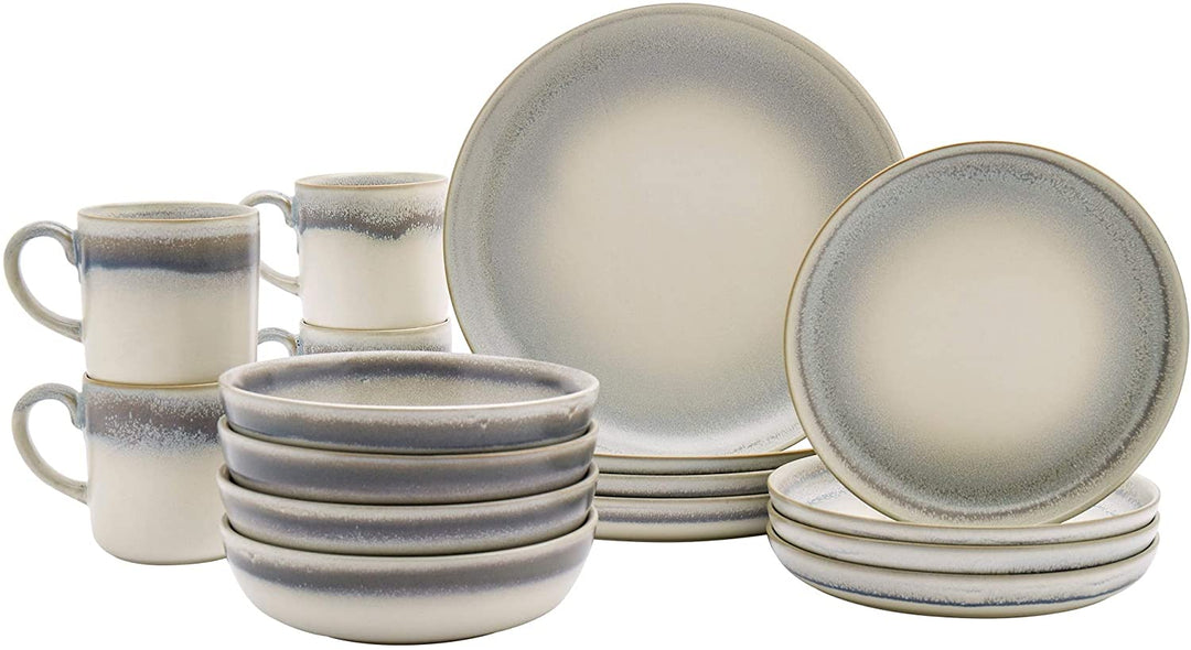 Tabletops Gallery 16pc Dinnerware Set Iridescent White Color