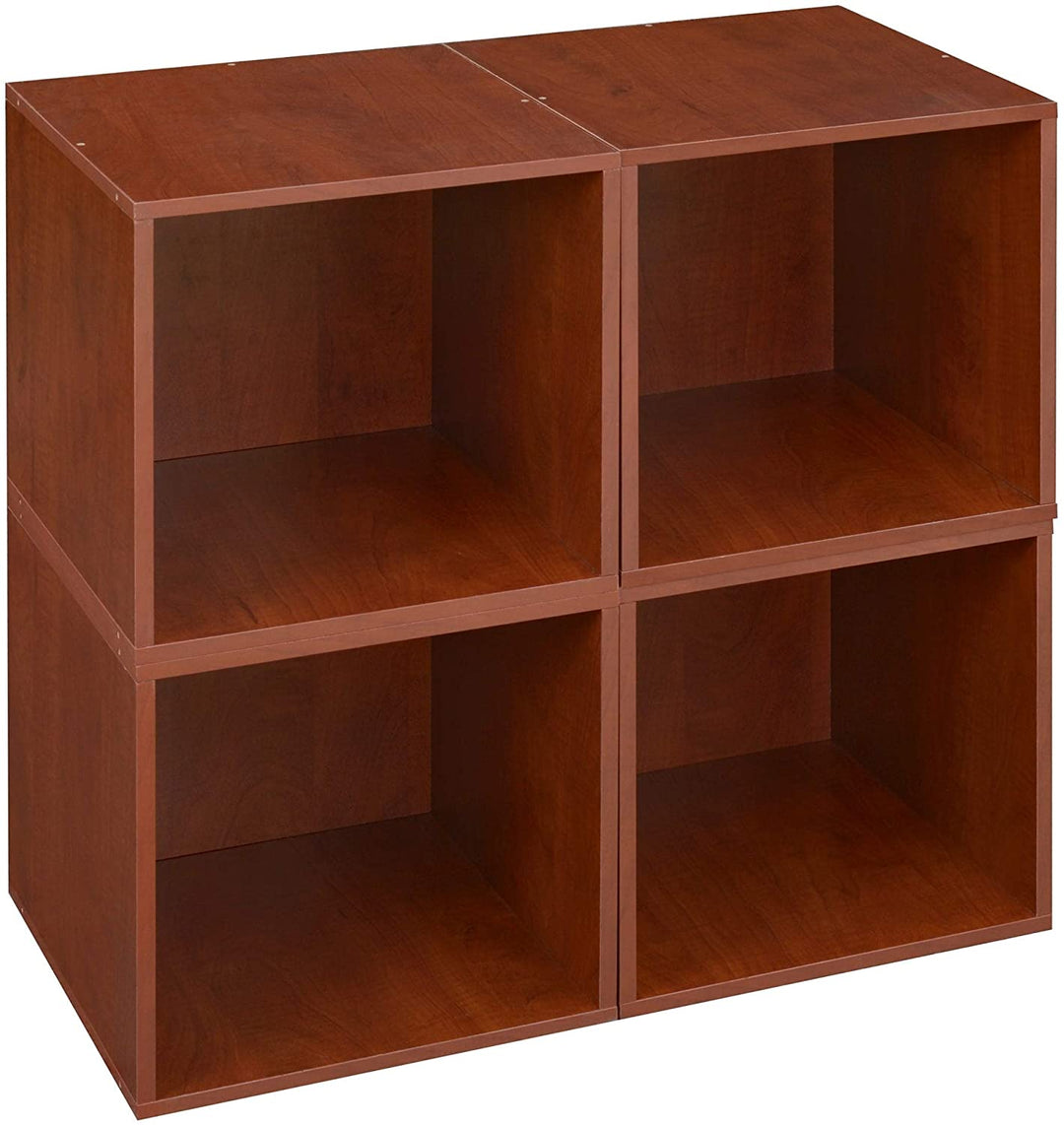 Storage Set 4 Cubes Cherry Modern Contemporary Laminate
