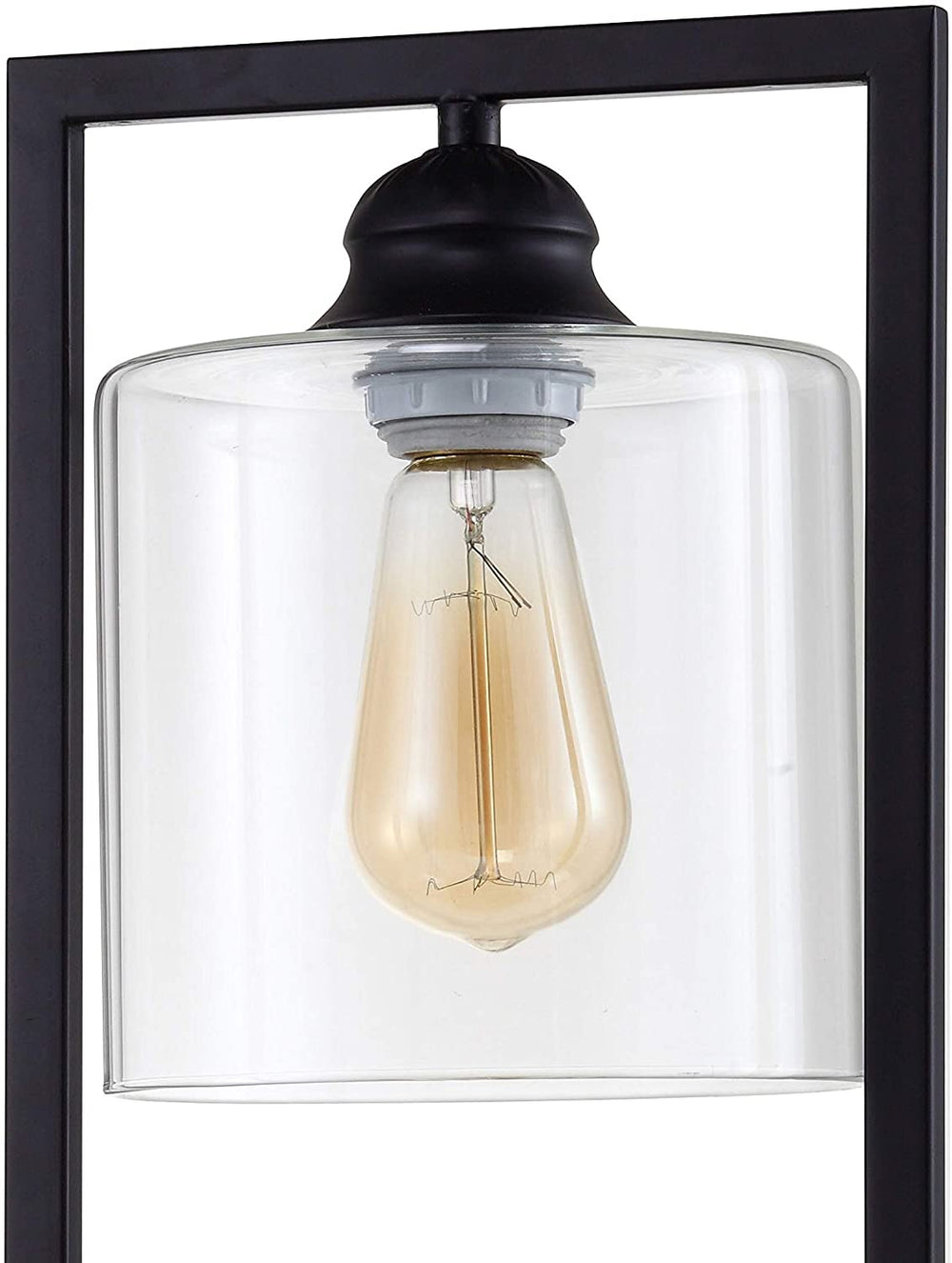 Industrial Black Metal Square Base Lamp Modern Contemporary Bulbs Included