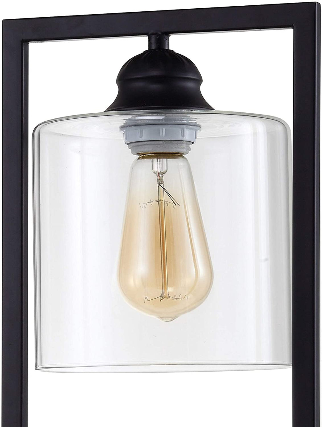 Industrial Black Metal Square Base Lamp Modern Contemporary Bulbs Included