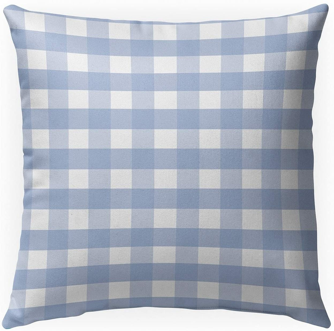 Gingham Dream Indoor|Outdoor Pillow by 18x18 Blue Plaid