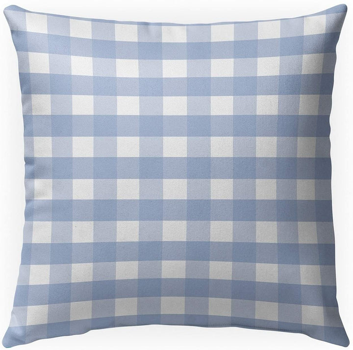 Gingham Dream Indoor|Outdoor Pillow by 18x18 Blue Plaid