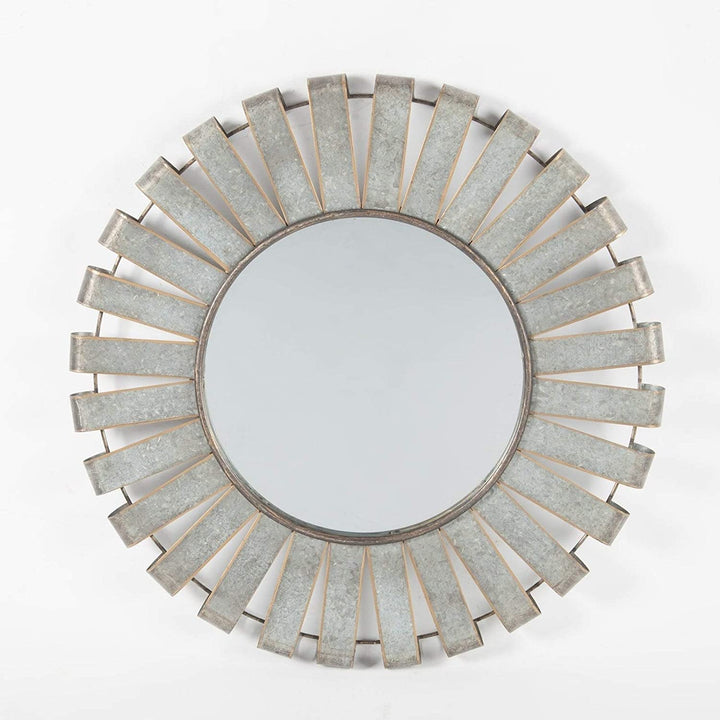 22 5in Dia Metal Windmill Wall Mirror Industrial Rustic Includes Hardware - Diamond Home USA