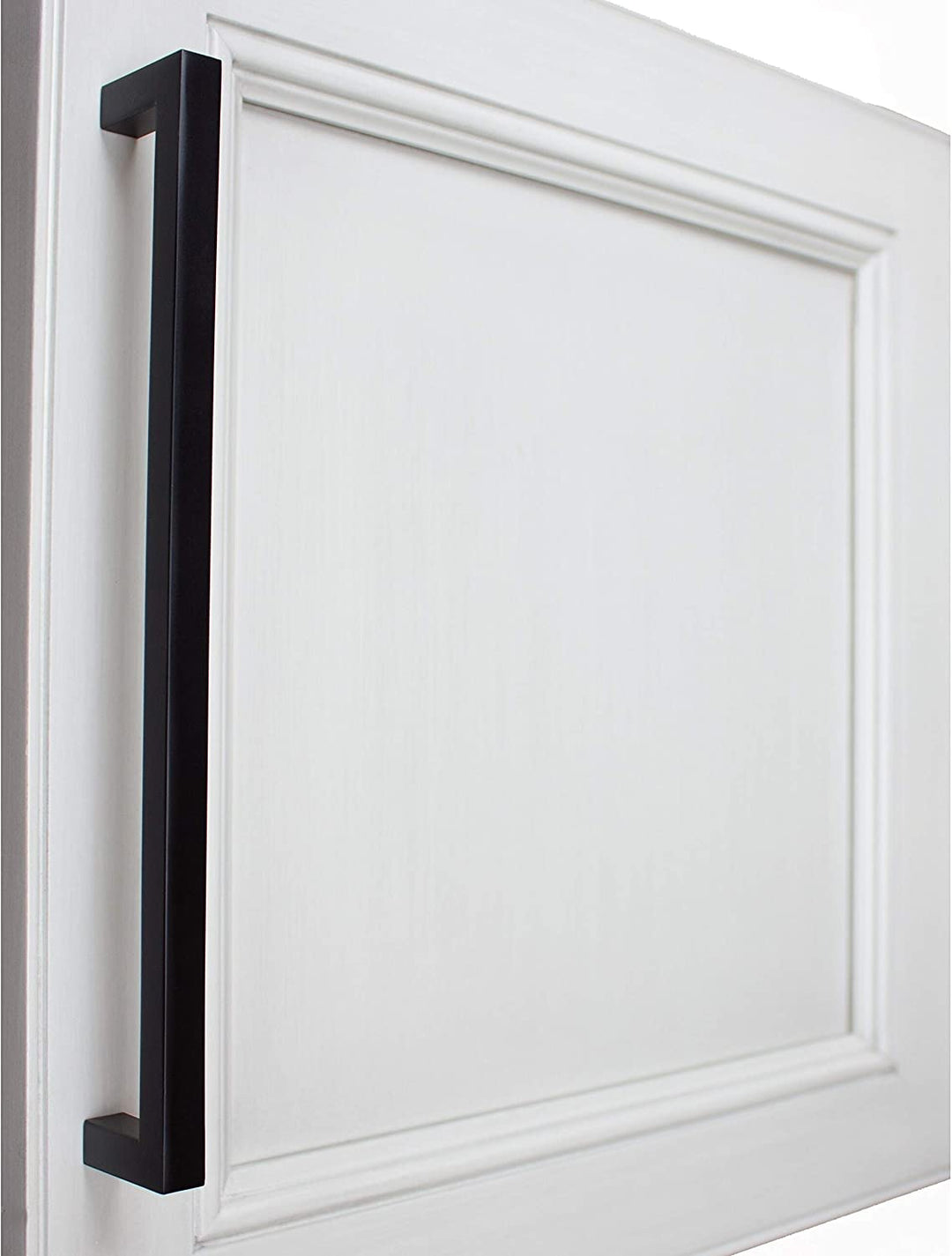 5 Pack 8 3/4 inch Center Solid Square Bar Pull Black Modern Contemporary Metal Matte - Diamond Home USA