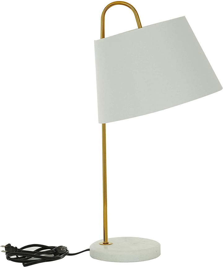 White Gold Table Lamp Marble Base 11" X 22 5" 11 22 Modern Contemporary - Diamond Home USA