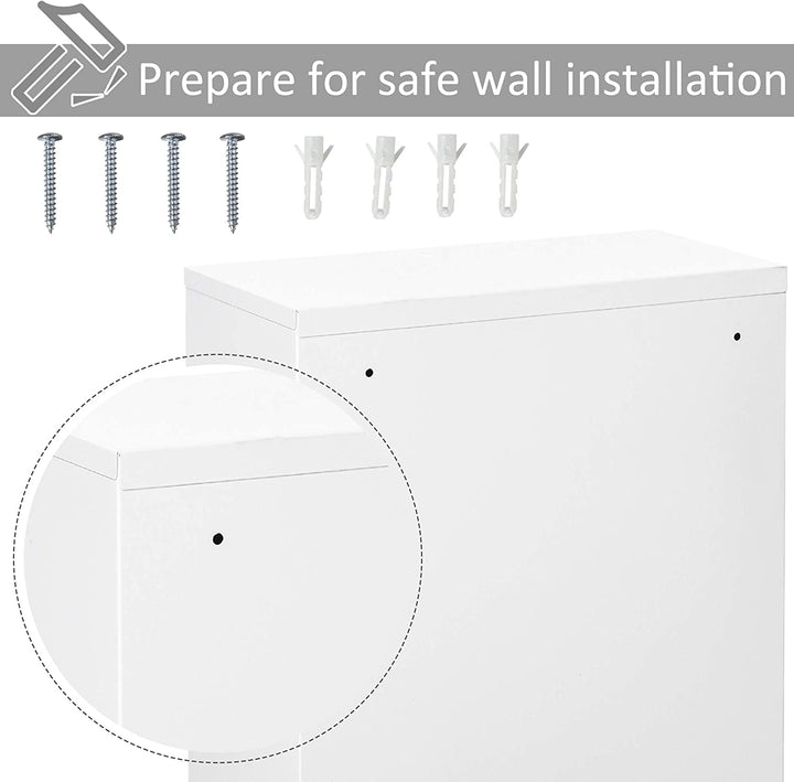 Steel Wall Mount Medicine Cabinet 3 Tier Emergency Box Bathroom Kitchen Lockable 2 Keys White Urban Finish - Diamond Home USA