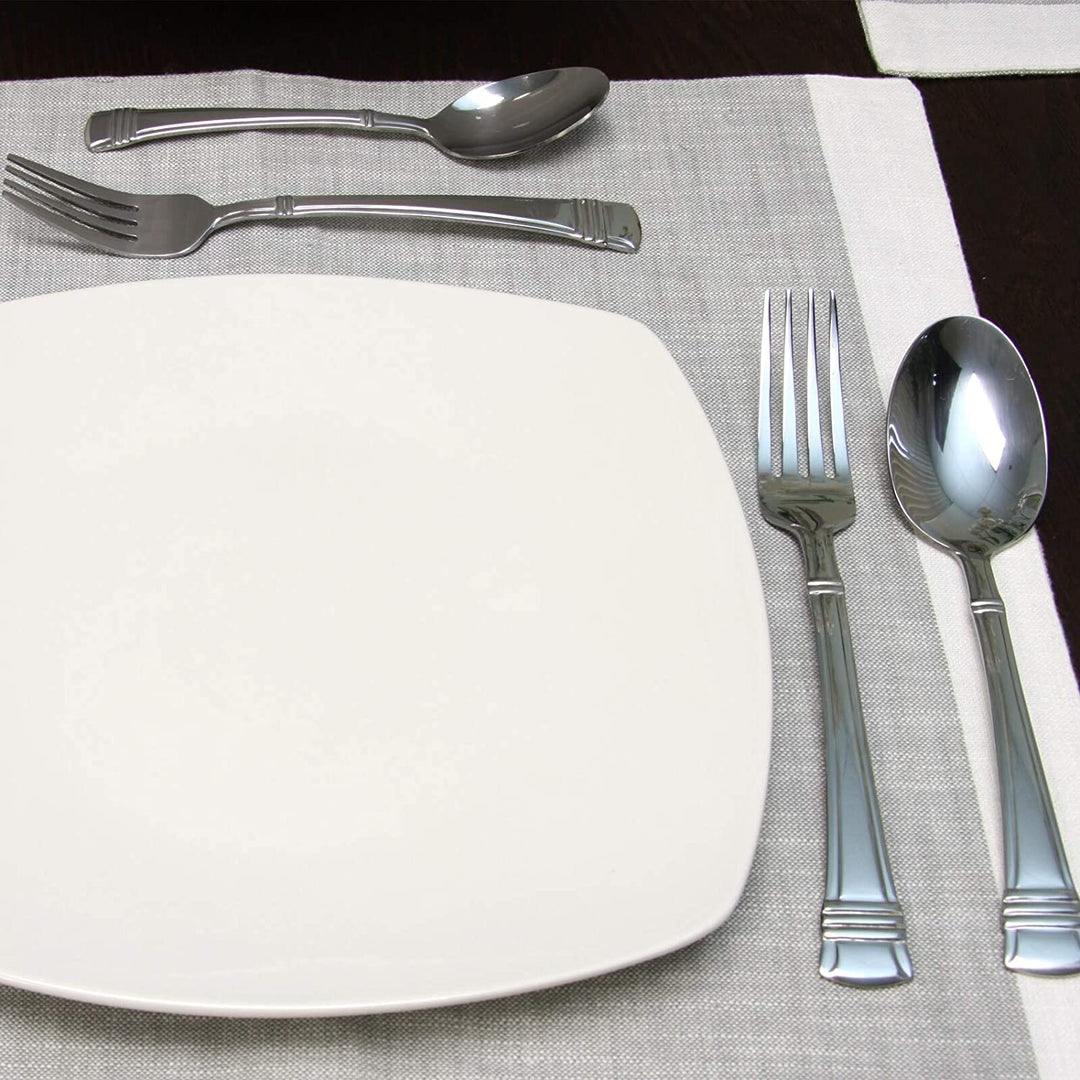 20 Piece Flatware Set Silver Stainless Steel - Diamond Home USA