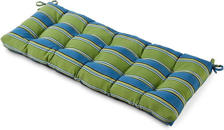MISC Cayman Stripe 18 inch X 51 inch Outdoor Bench Cushion Blue Green Striped Casual Transitional Polyester Fade Resistant Water
