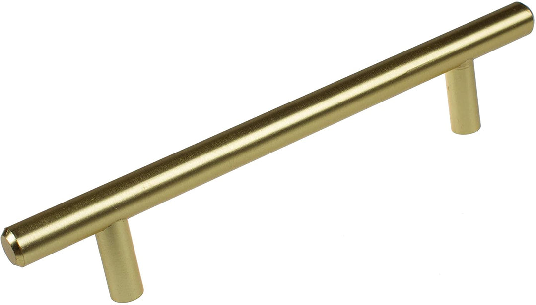 5 inch CC 7 375 inch Long Solid Satin Gold Cabinet Bar Pulls