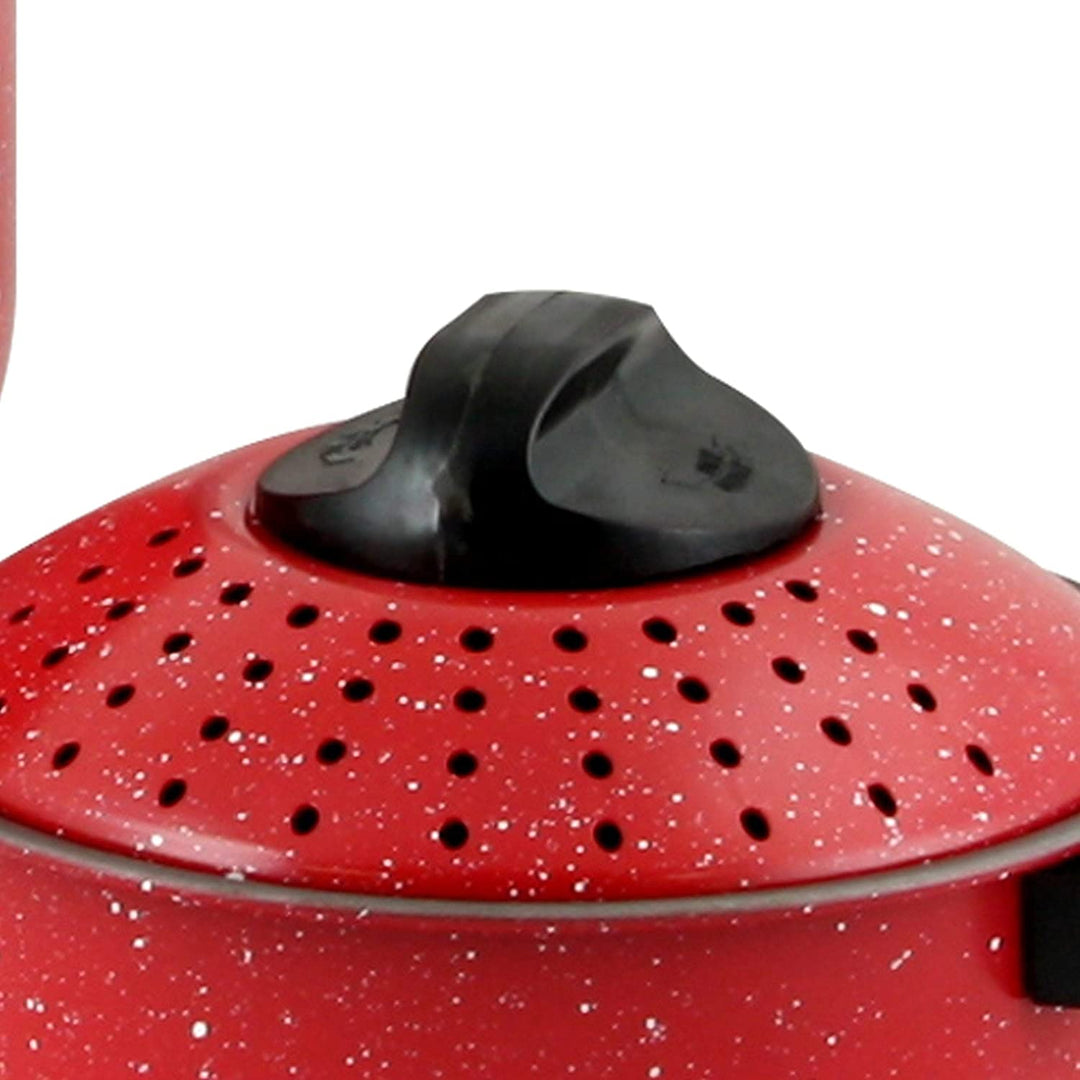 4pc Nonstick Pot Set Red Metal 4 Piece - Diamond Home USA