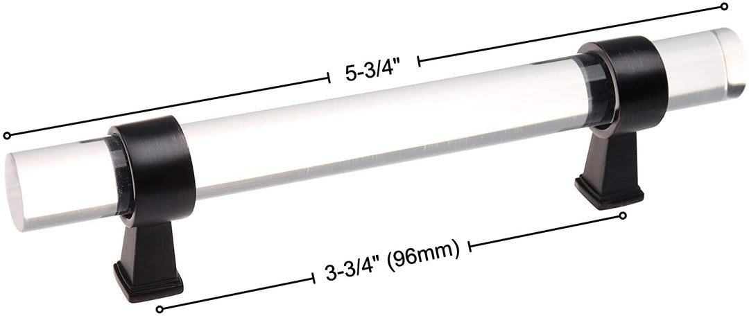 25 Pack 3 3/4 inch Center Acrylic Cabinet Pull Clear Modern Contemporary Oil Rubbed - Diamond Home USA