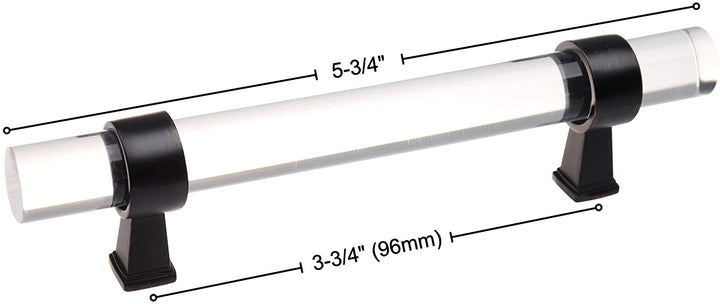 25 Pack 3 3/4 inch Center Acrylic Cabinet Pull Clear Modern Contemporary Oil Rubbed - Diamond Home USA