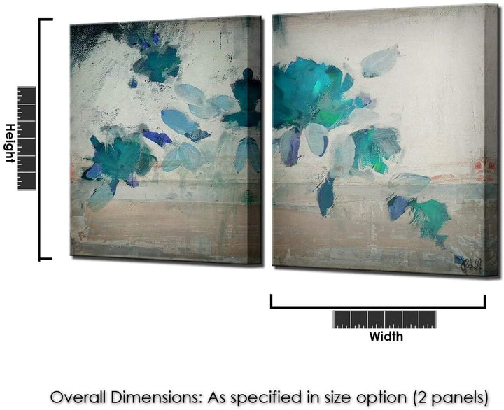 2 pc Canvas Wall Art Set Beige Blue Purple Modern Contemporary Shabby Chic Vintage Specialty Wood Handmade Includes Hardware - Diamond Home USA