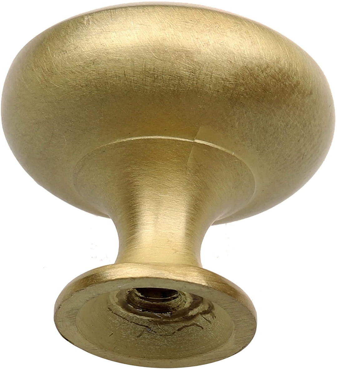 5 Pack 1 1/8 Satin Gold Round Solid Cabinet Knobs Traditional Zinc Finish - Diamond Home USA