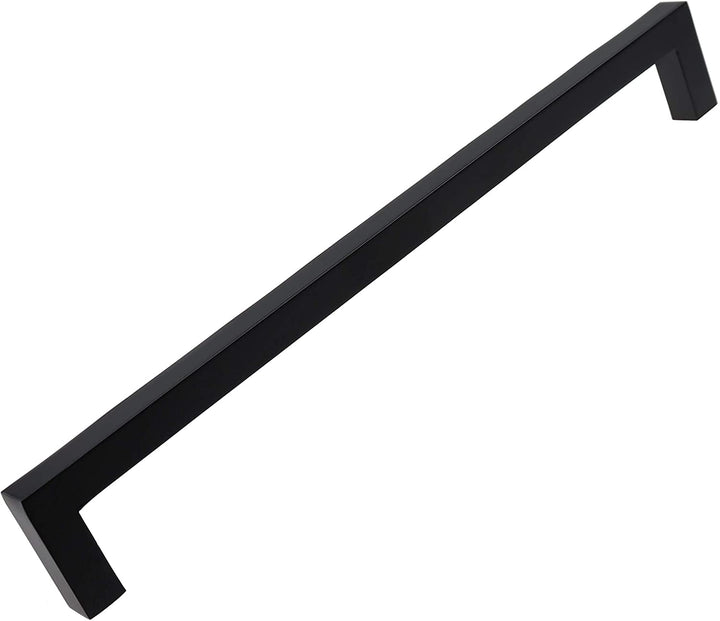 10 Pack 8 3/4 inch Center Solid Square Bar Pull Black Modern