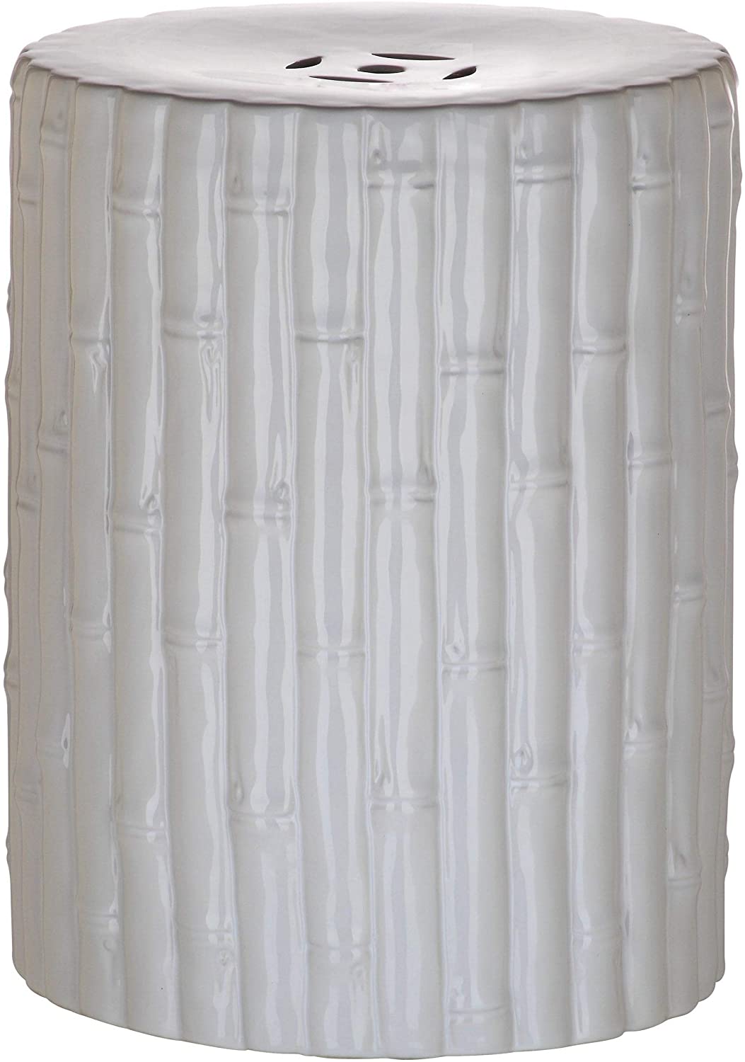 White Garden Stool 13" X 17"