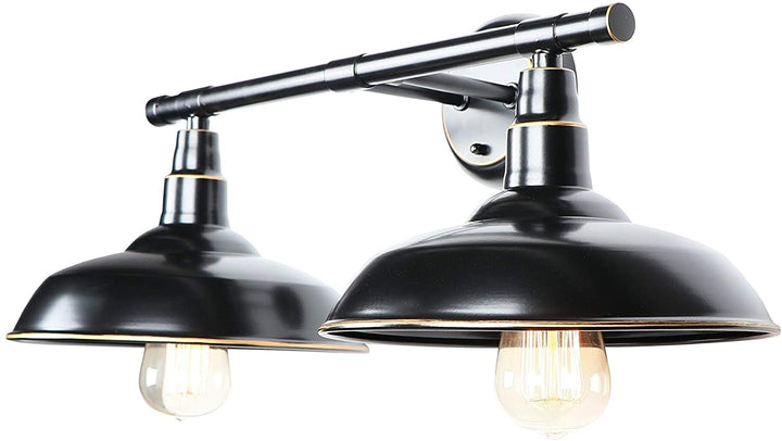 2 Light Outdoor Wall Mounted Lighting Imperial Black Modern Contemporary Transitional Bronze Energy Efficient - Diamond Home USA