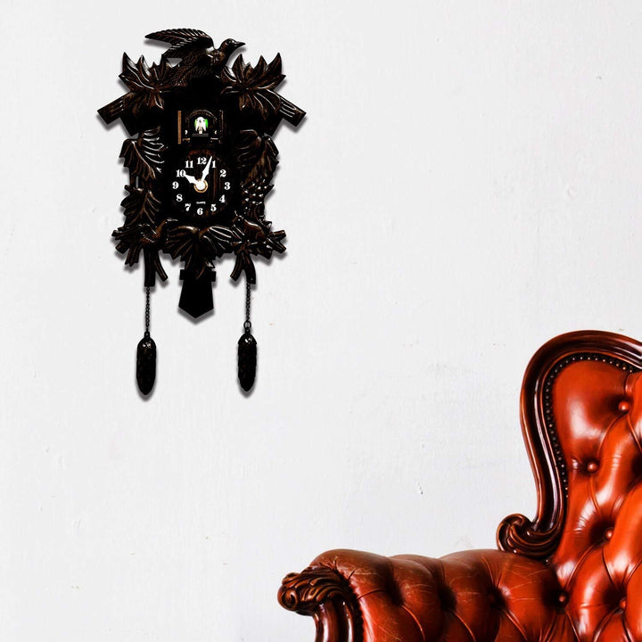 Antique Black Forest Bronze Cuckoo Wall Clock Modern Contemporary Rectangular Plastic Minute Hand - Diamond Home USA