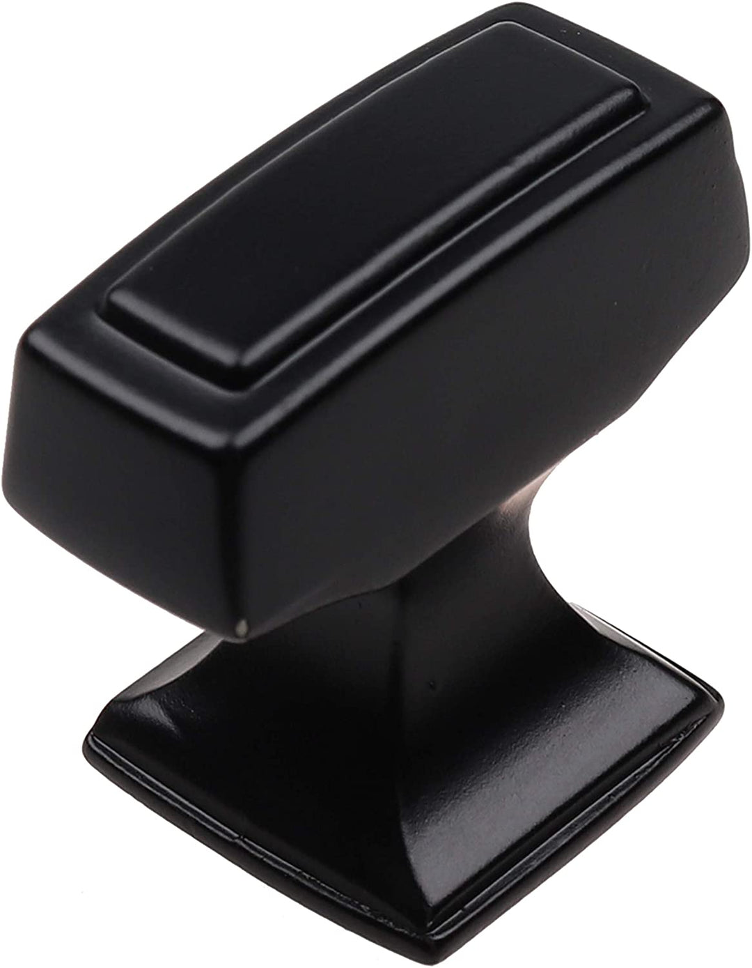 10 Pack 1 1/8 inch Rectangle Cabinet Knob Black Modern