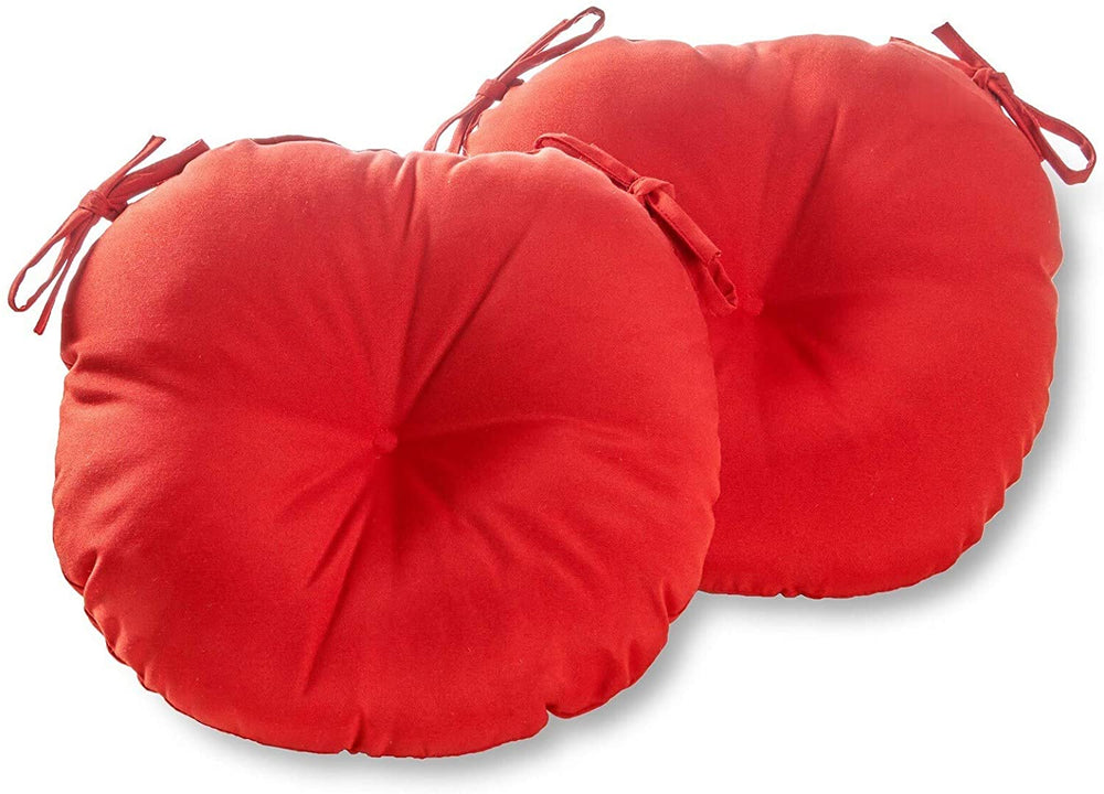 Driftwood 15 inch Round Outdoor Red Bistro Chair Cushions (Set 2) Solid Modern Contemporary Transitional Polyester Fade Resistant Uv Water