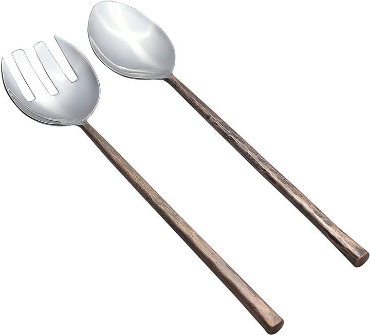 Copper Antique Design Salad Serving 2 Pcs Set Bronze