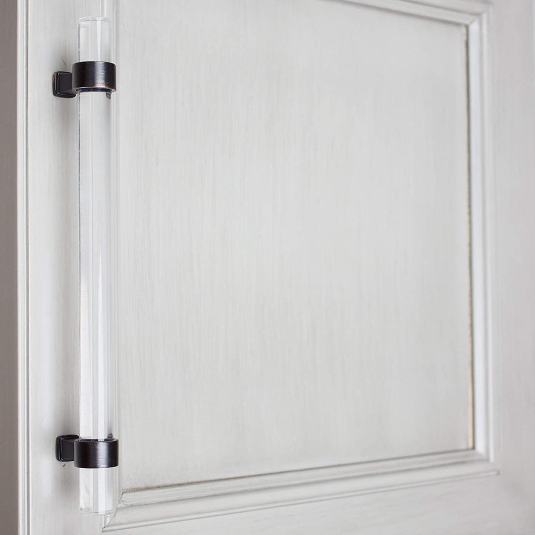 10 Pack 6 1/4 inch Center Acrylic Cabinet Pull Clear Modern Contemporary Oil Rubbed - Diamond Home USA