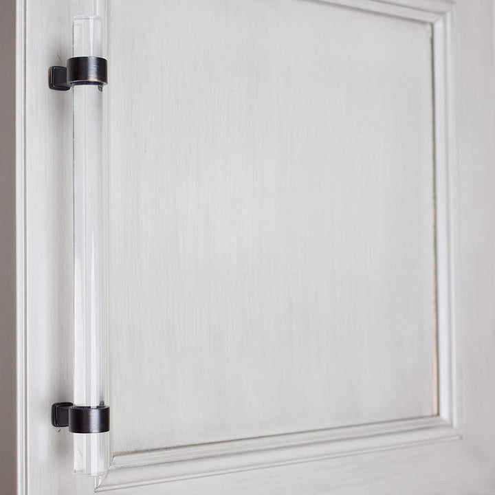 10 Pack 6 1/4 inch Center Acrylic Cabinet Pull Clear Modern Contemporary Oil Rubbed - Diamond Home USA