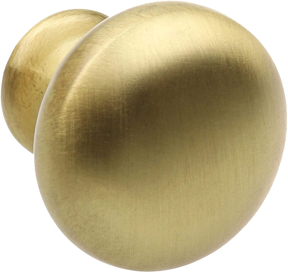 5 Pack 1 1/8 Satin Gold Round Solid Cabinet Knobs Traditional Zinc Finish - Diamond Home USA