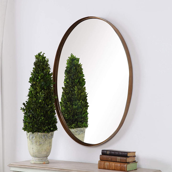 Gold Oval Mirror 24x35x2 Modern Contemporary