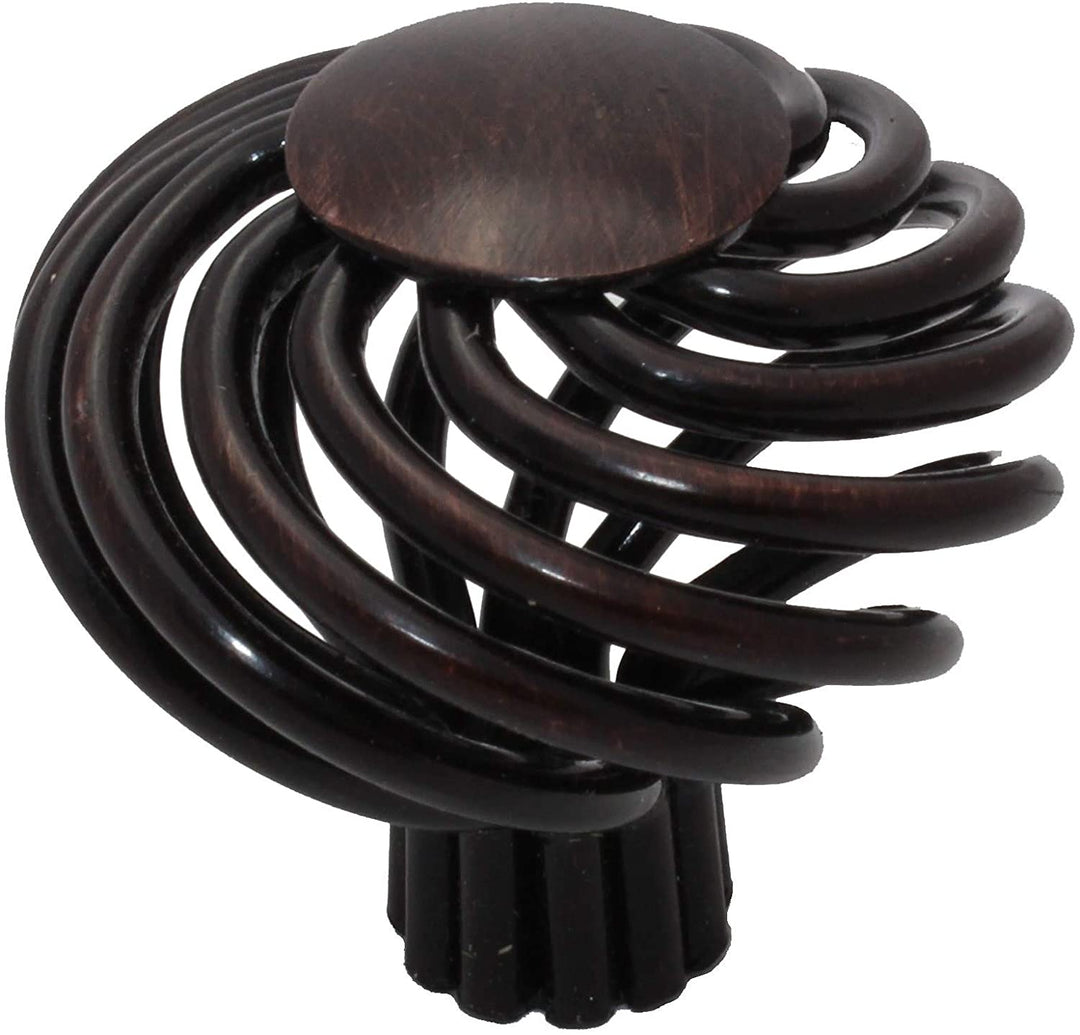 1 5 inch Oil Rubbed Bronze Round Birdcage Cabinet Knobs